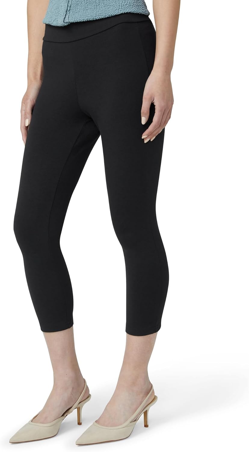 HUE Women's Wide Waistband Blackout Cotton Capri Leggings, Assorted - Image 3