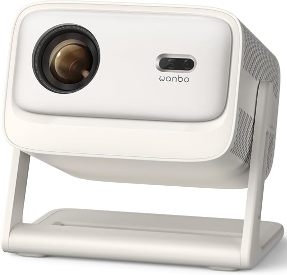 WANBO Vali 1 Pro Smart Projector Home Cinema Official Google TV 14/Netflix 4K Support MEMC HDR10 Dolby eARC HDMI 2.1 900 ANSI WLAN Bluetooth 200° Rotation 1080P FHD Outdoor Projector up to 260