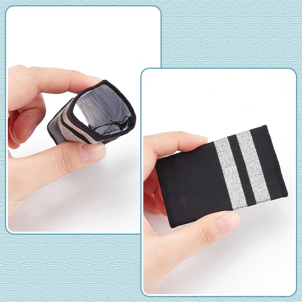 FINGERINSPIRE 4 paia di spalline da pilota in 4 stili, 8,3 x 5,1 x 0,4 cm, colore nero, barre professionali per uniformi aeree, spalline per cosplay, feste, spettacoli sul palco, tessuto