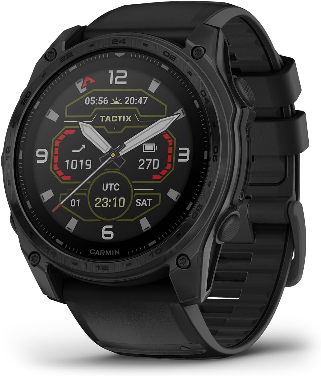 tactix® 8 Solar, Elite, Premium Tactical GPS Smartwatch, 51mm | Solar Charging, Includes Applied Ballistics Elite® Solver, Dedicated Tactical Features, Built-In Flashlight