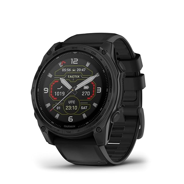 Garmin tactix 8 51mm Solar Charged Display Elite Premium Tactical GPS Smartwatch Includes Applied Ballistics Elite Solver Titanium