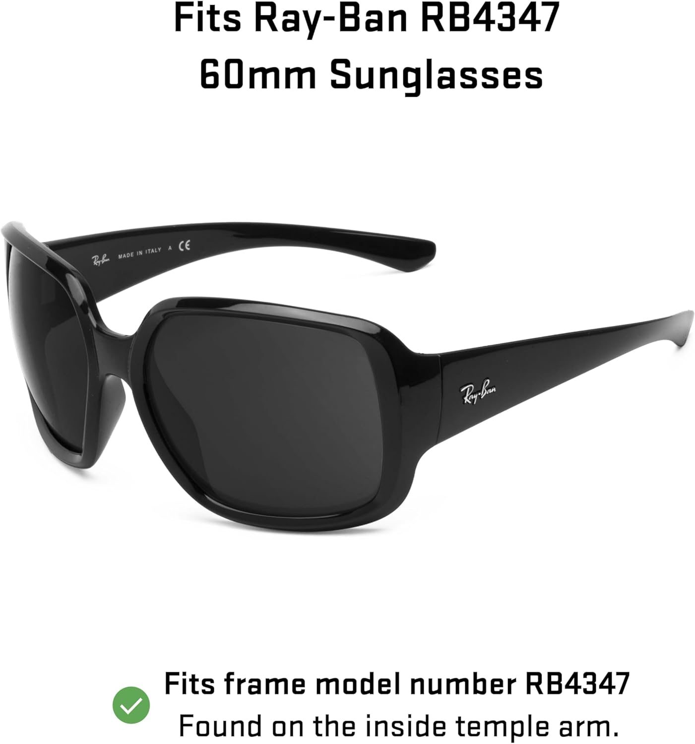 Revant Replacement Lenses for Ray-Ban RB4347 60mm