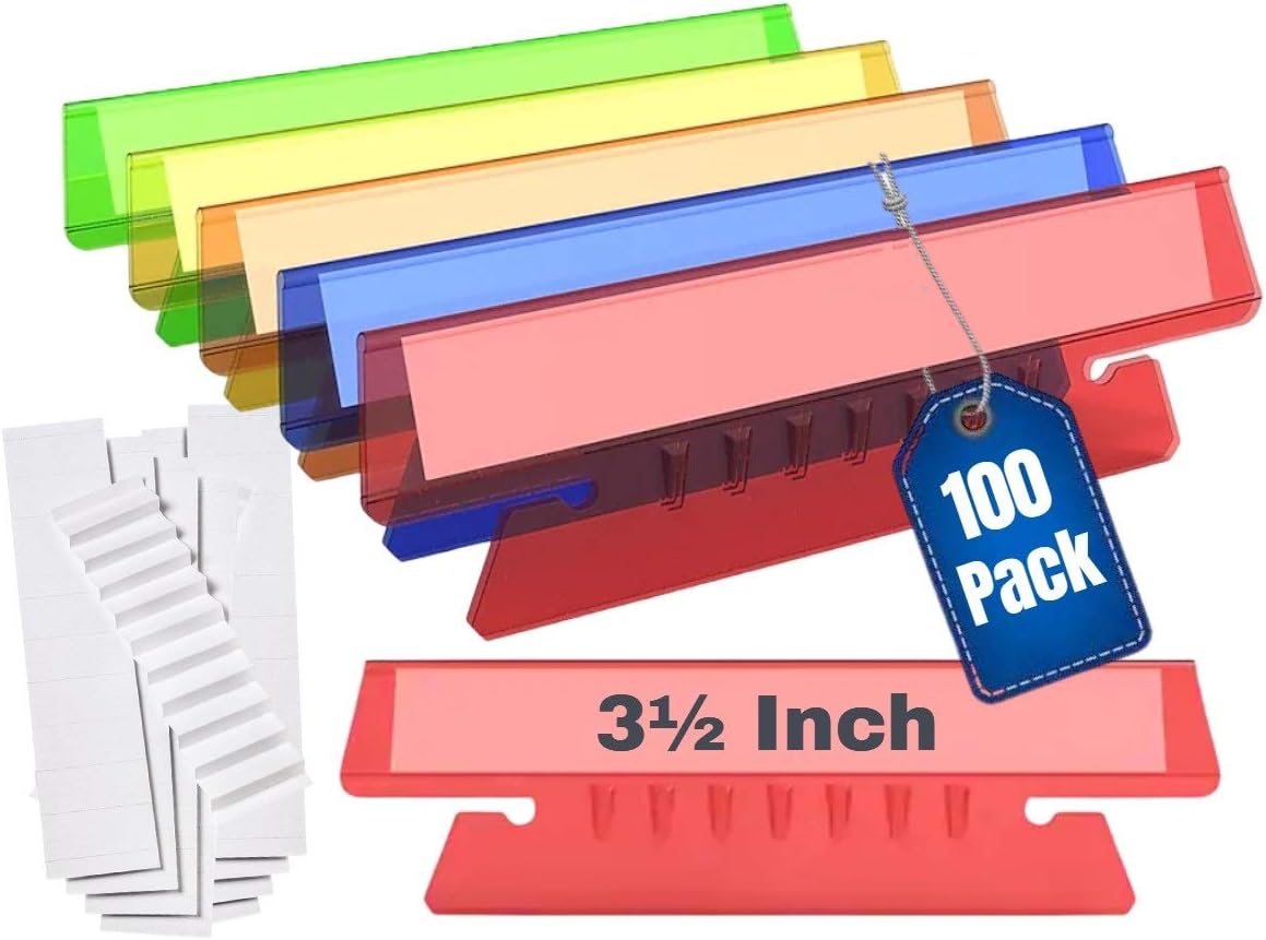 1InTheOffice Hanging Folder Tabs, and Inserts 31/2", 100