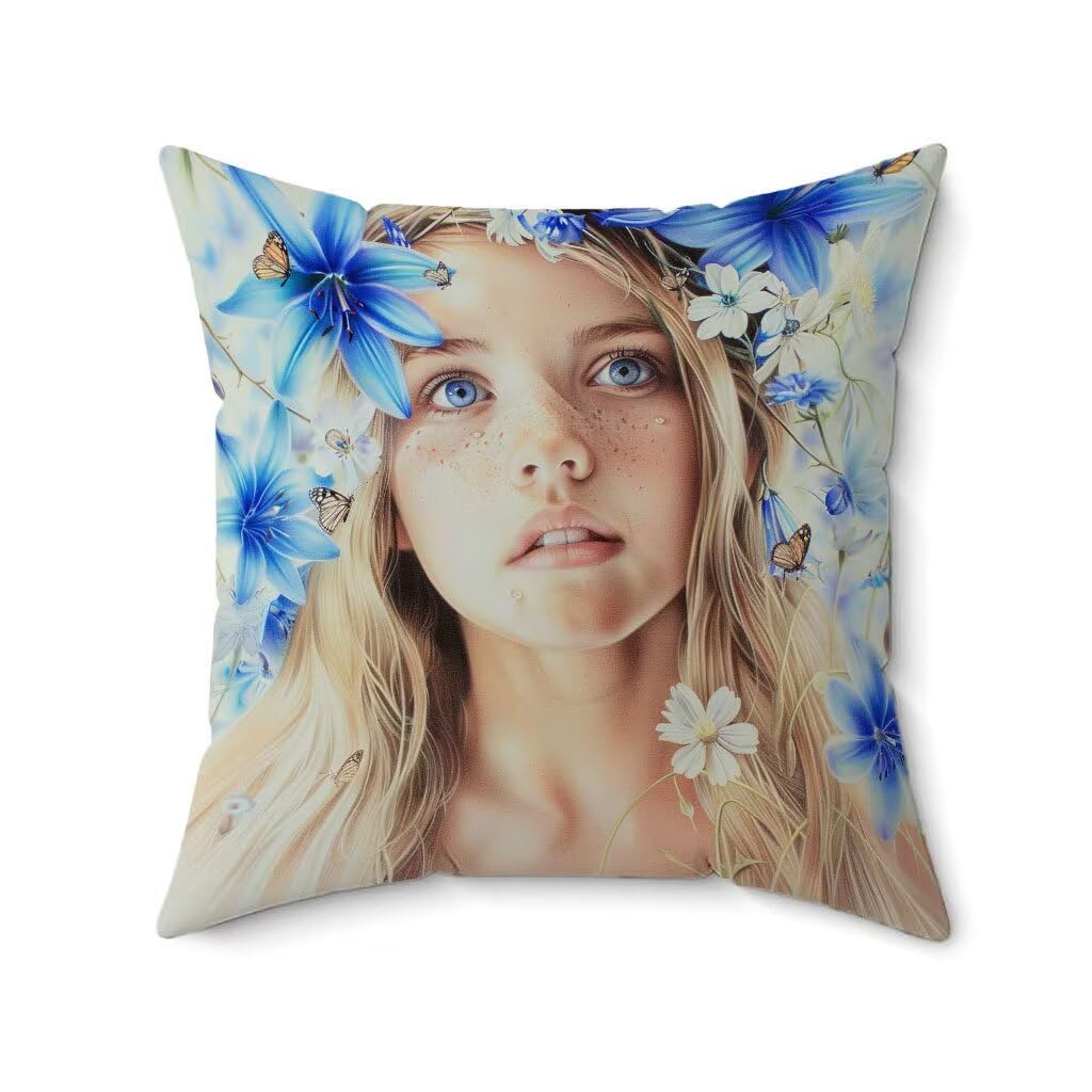 Poduszki zewnętrzne 75 x 75 cm, zestaw 4 poszewek na poduszki , kwiatowe, wodoodporne, lniane, kwadratowe, na sofę, dekoracyjne, na ławkę ogrodową, patio, farmę, sofę, samochód, biuro, wystrój
