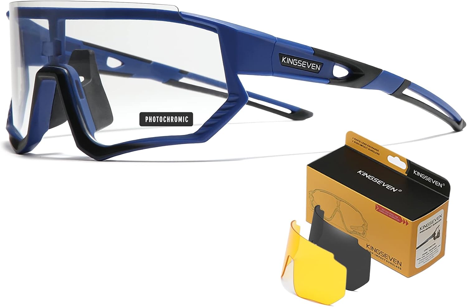 KINGSEVEN Polarized Cycling Sunglasses Men Sports Sunglasses Mtb Bicycle Glasses UV400 Protection LS910-P (LS910-C10)
