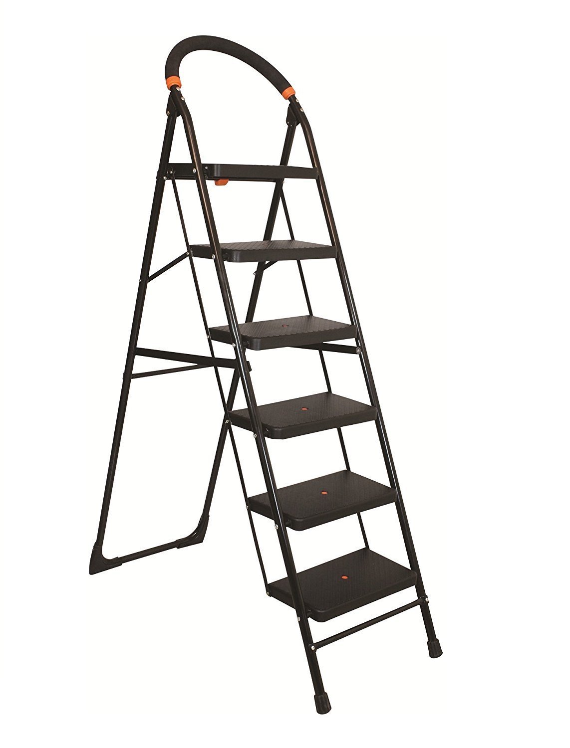 Home Bliss Heavy Duty Folding 6 Steps Ladder with Wide Steps, Folding Step Stool for Adults with Wide Anti-Slip Pedal, Lightweight, Perfect for Kitchen& Household, Library Office (Black) (B0CWNVTK2H) Amazon Price History, Amazon Price Tracker