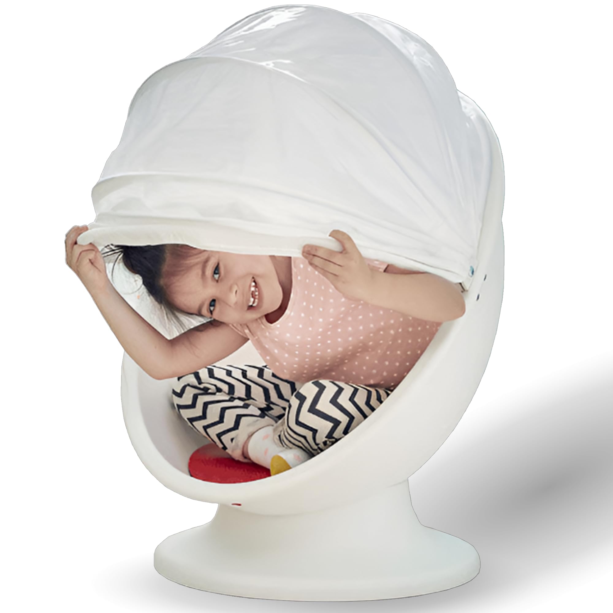 home stuff Swivel Chair White/Red Spinning Chair for Kids Sensory for Improving Physical Coordination with Non Slip Sitting and More Safer and Ideal