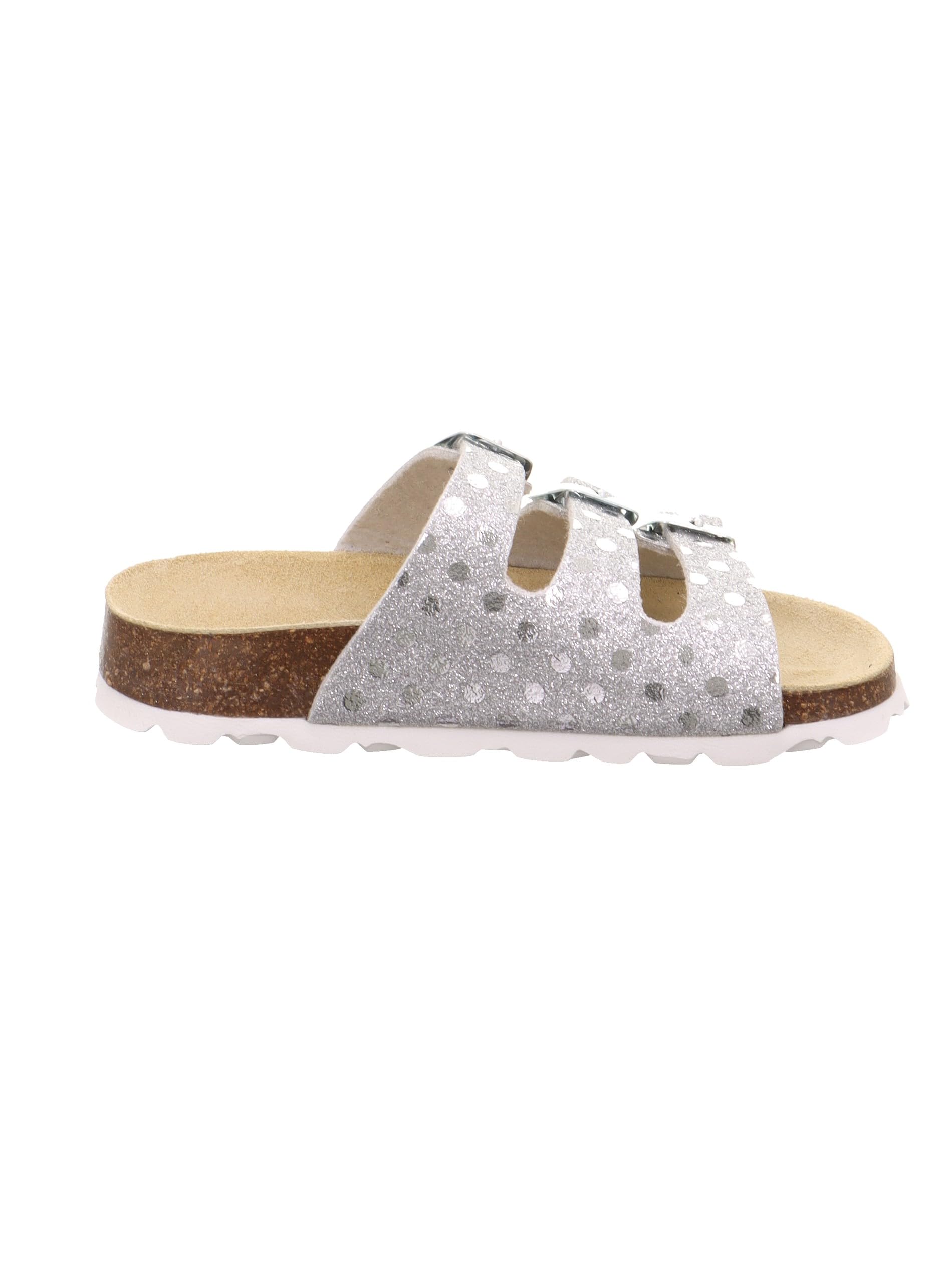 Superfit Mädchen FUSSBETTPANTOFFEL Hausschuhe, SILBER/WEIß 9510 – Ansicht 5
