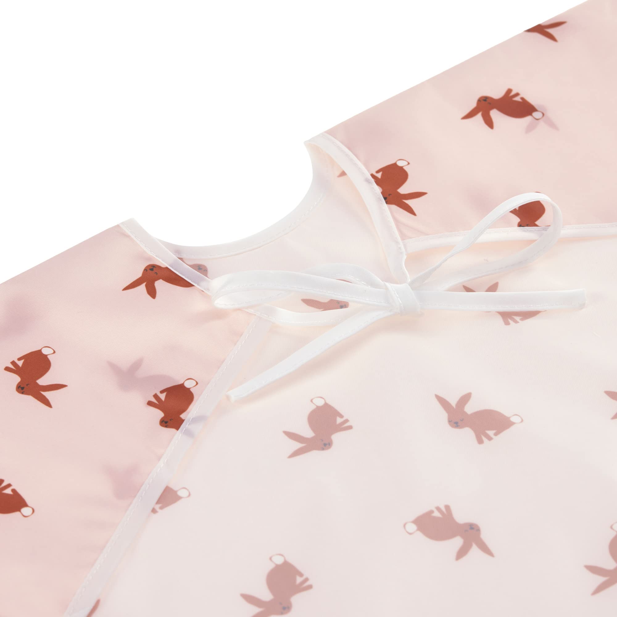 LÄSSIG Zestaw śliniaków z długim rękawem dla niemowląt, 2 sztuki do zawiązania/długi rękaw Bib Little Forest Rabbit
