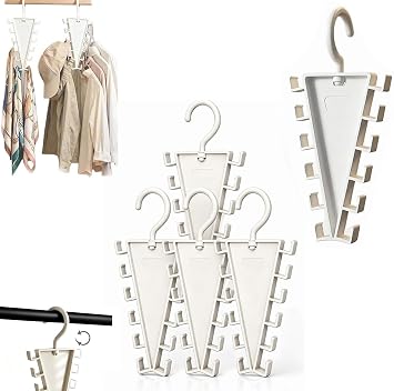 5PCS V Shaped 12 Hook Rotating Clothes Hanger,360 Wardrobe Organiser