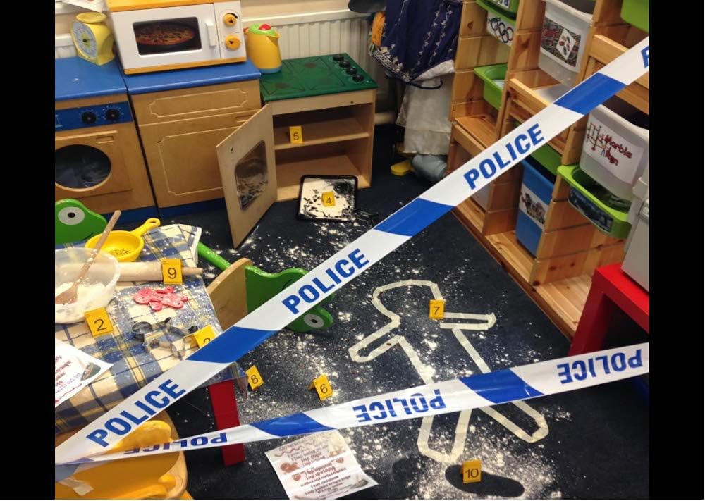 Kobe1 Police,Crime Scene Kit: Police Tape (6mx1),Evidence Bags (x2),Photo Evidence Frames(7cm x 4cm Folded) (Frames 11-20)