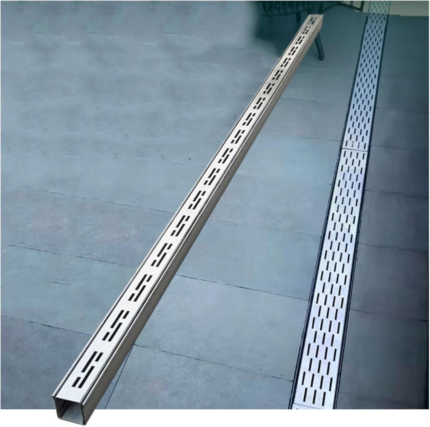 Grille de vidange robuste 15x5 cm évacuation sol douche et allée