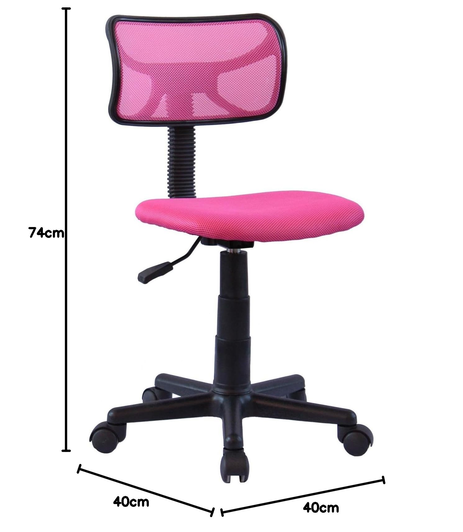 IDIMEX Schreibtischstuhl für Kinder Milan höhenverstellbar, Pink - Drehstuhl für Kinderzimmer, ergonomisch geformte Rückenlehne mit atmungsaktivem Mesh, stabile Doppelrollen [max. Belastbarkeit 50kg]