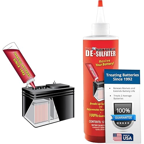 Thermoil® DeSulfater Golf Cart Solution Renews Restores & Revives Any Sulfated Lead Acid Battery Guaranteed! Treats Two 6, 8 or 12 Volt Batteries. Made in USA