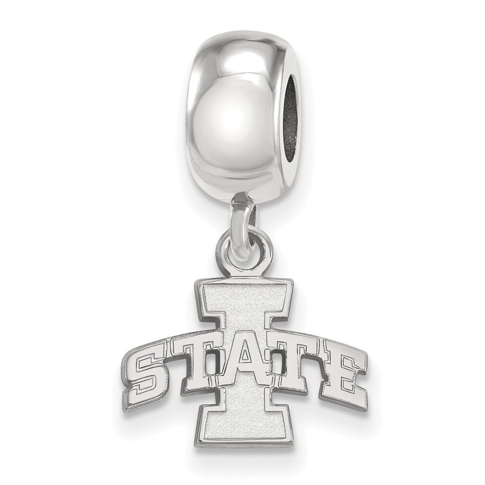 Iowa State Bead Charm Extra Small (3/8 Inch) Dangle (Sterling Silver)
