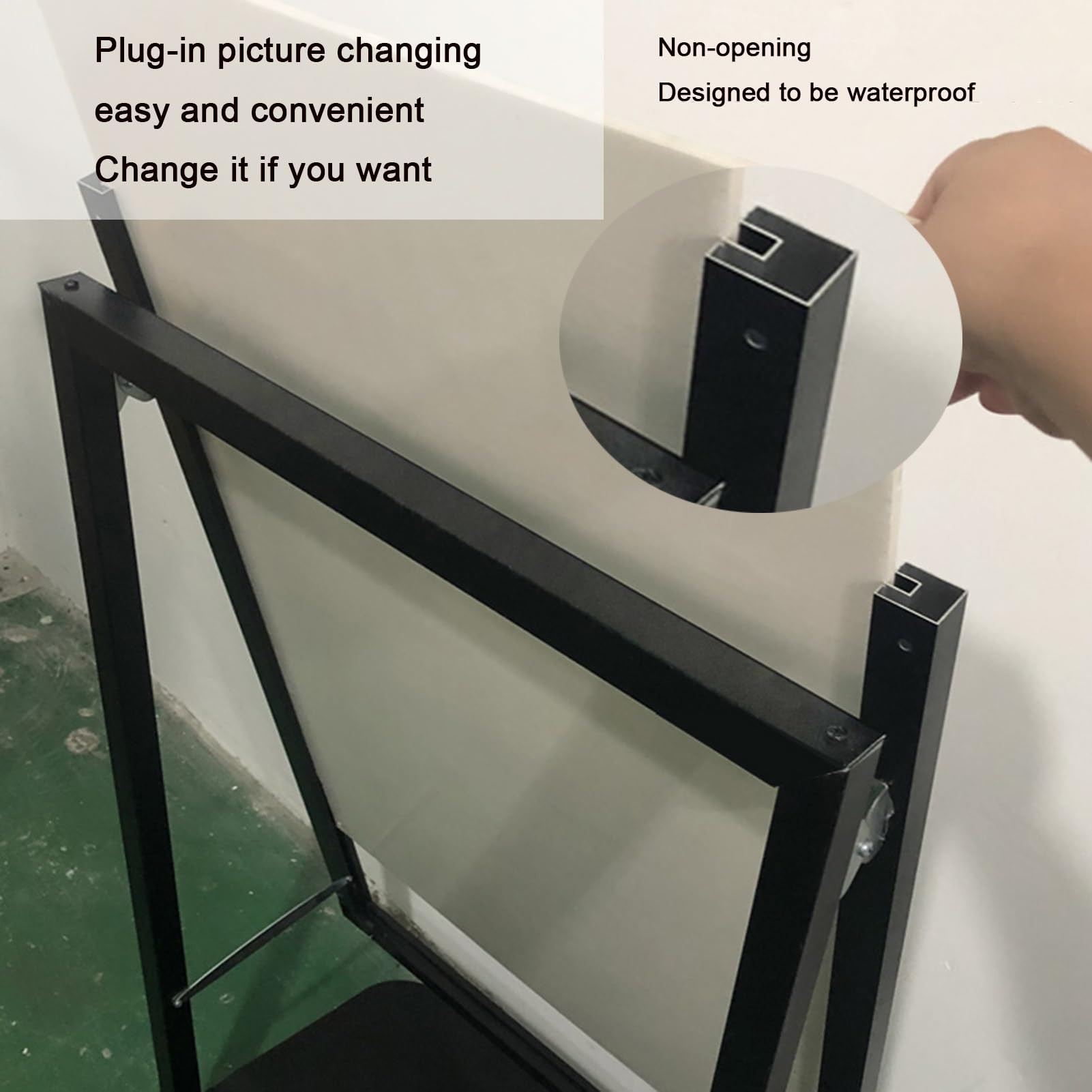 Soporte para Carteles, Soporte para avisos en Pantalla de menú, Soporte para Carteles con diseño de polea Resistente, Base Llena de Agua Que no teme a los anuncios de tifones