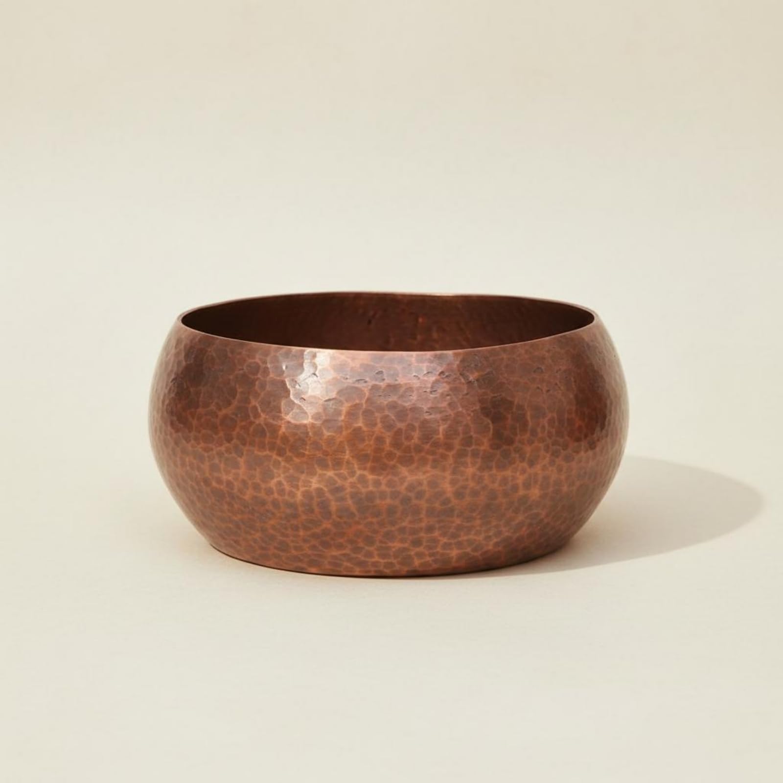 Rame Ciotola Tazza Pentola Catino Boccale per tè in Rame Martellato con Texture Artigianale per Risciacquo E Organizzazione del Set da tè Accessorio, caffè, Grande, 1.5 Spessore