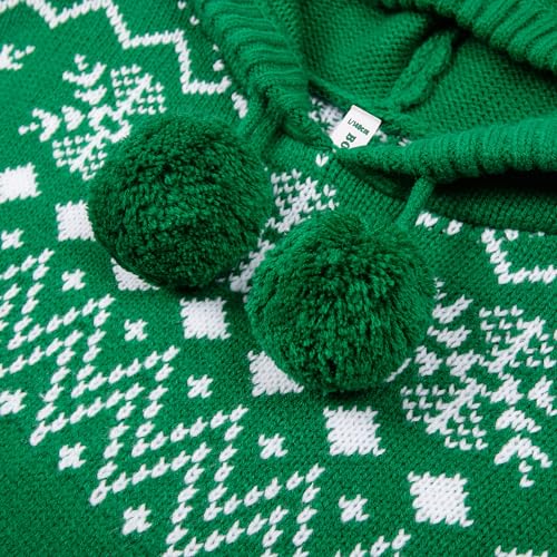 BOBOYOYO Cape for Girls Hooded Cable Knit Poncho Sweaters Kids Shawl Sweater Toddler Holiday Pullover for 3-12 Years Child3