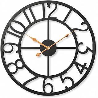 Pytha Sight Wanduhr Groß XXL 60 cm Modern Schwarz Metall, Lautlos