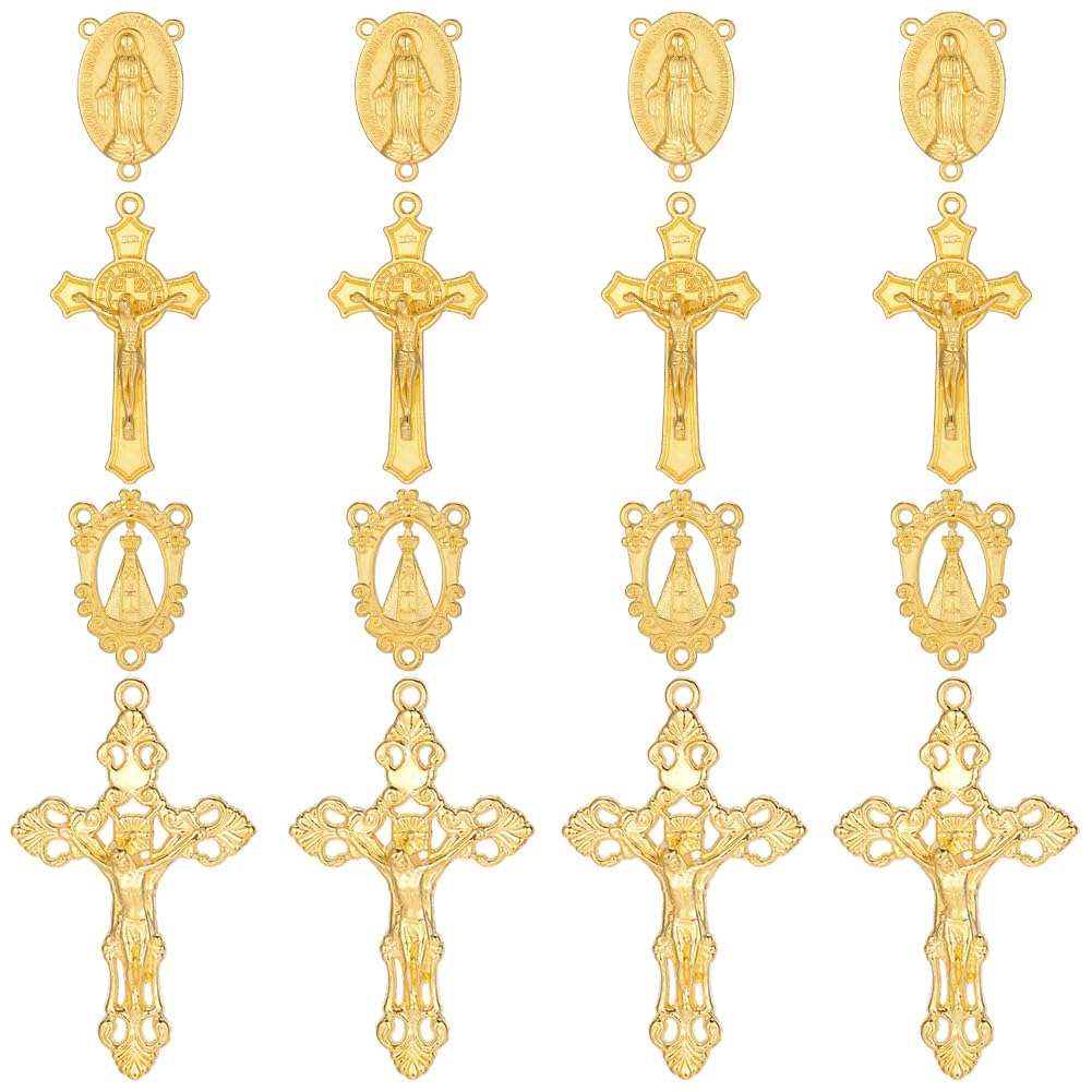 Charms pour Chapelet en Gros avec Croix Crucifix Dorées de Pâques