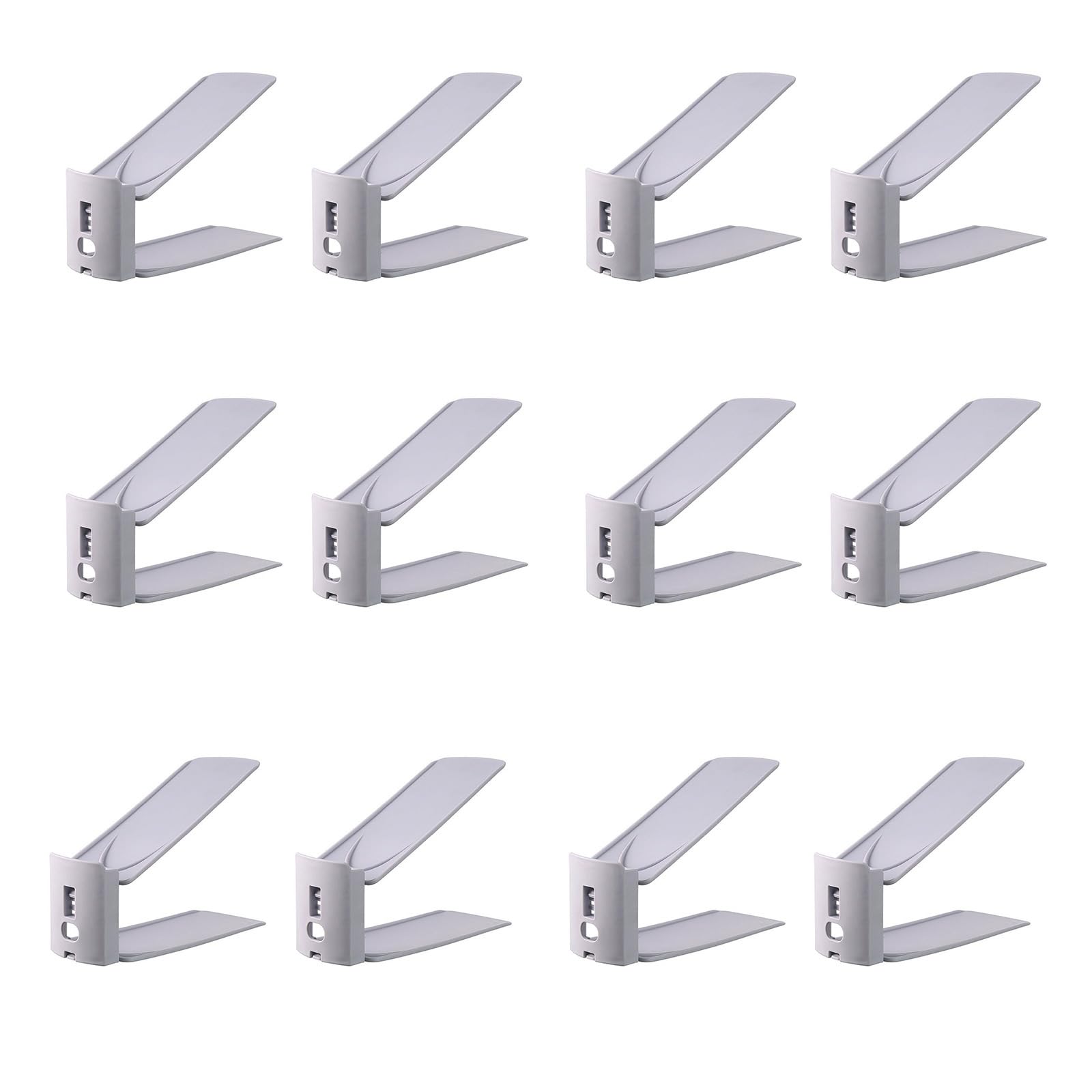 CUNZJIA Pack of 12 Stackable Shoe Racks for Closet Organizers Shoe Shelf Space Saving Storage