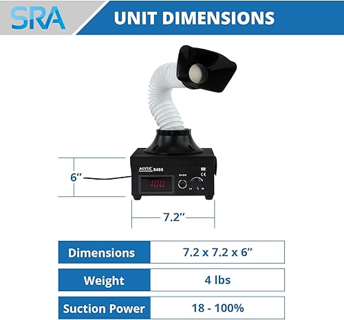 Miniatura 3 de AOYUE Extractor de humos de soldadura para eliminación de humo de soldadura de sobremesa con potente succión de aire, filtro de carbón activado y