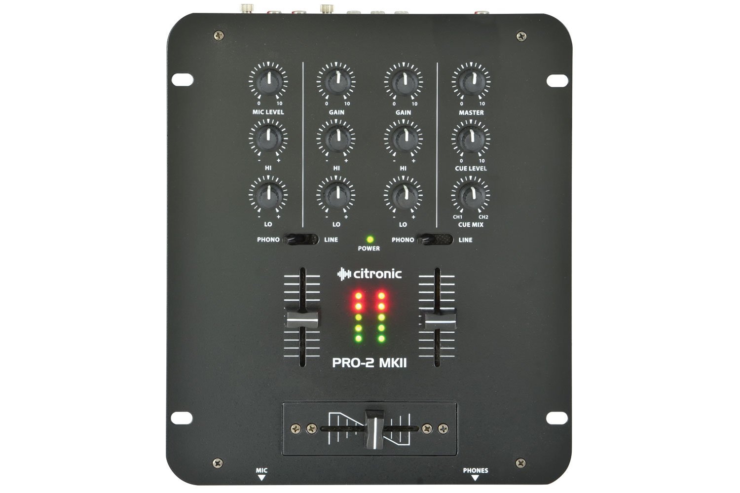 Citronic Pro-2 MKII DJ Mixer 2 Canali 2 Canali, 5 ingressi mixer - 2 phono, 2 linee, 1 microfono