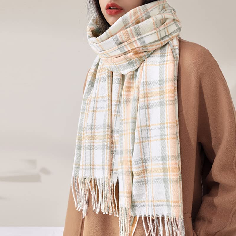 Tograt Scarf Shawl Scarves Wraps Autumn Winter Scarf Women Plaid Scarf Scarves Wrap Shawl Bandana Thick Warm Long Shawl (Color : A, Size : 70x180cm)4