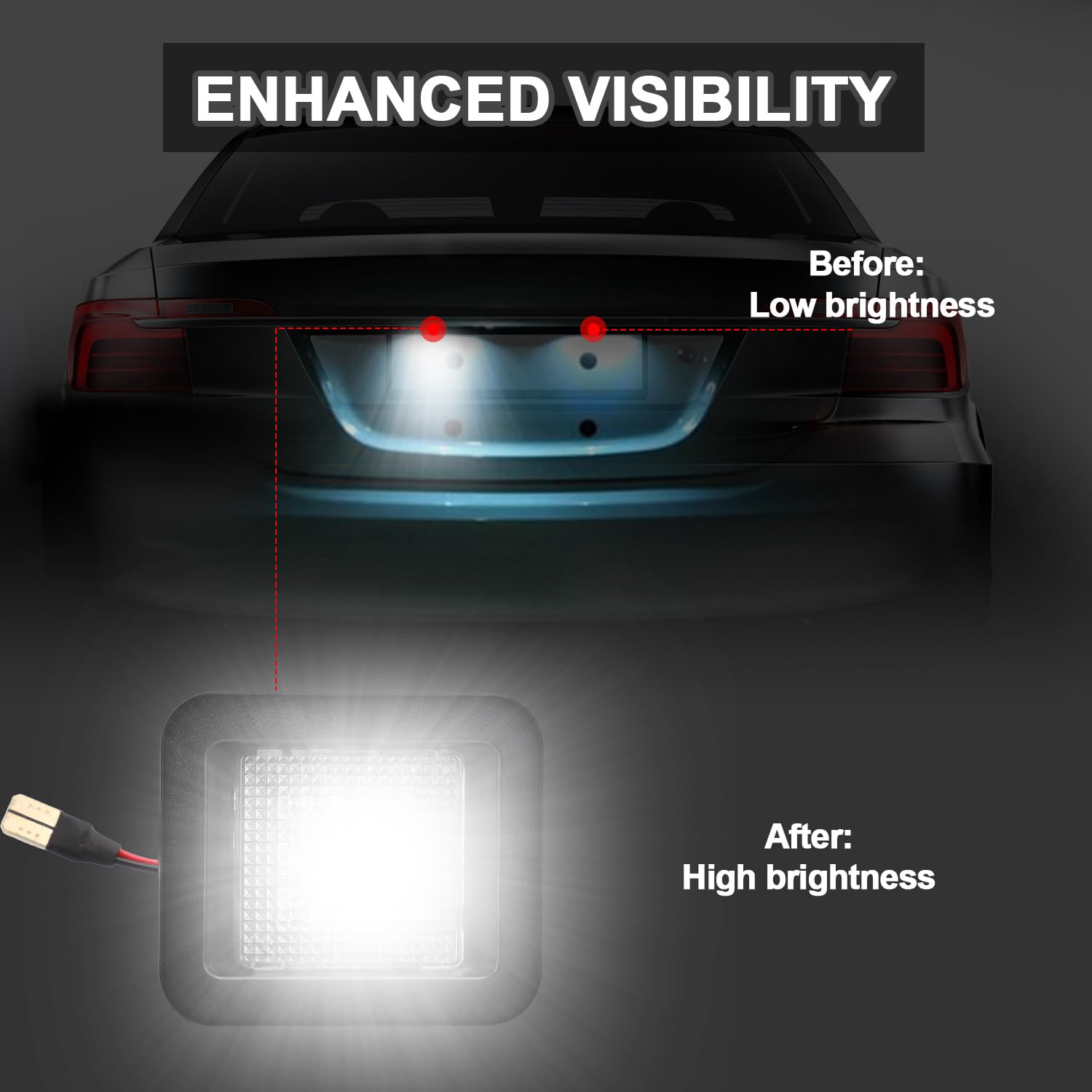 2pcs Éclairage à Led Plaque d'Immatriculation Compatibles avec Ford F150 2015-2020 F150 Raptor 2017-2020, Éclairage Plaque d'Immatriculation Visibilité Améliorée Accessoires Plug And Play