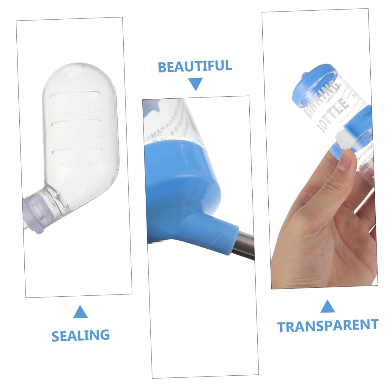 DOITOOL 12pièces Bouteille Eau pour Petits Animaux Abreuvoirs pour Hamsters Hérissons Cobayes Et Rongeurs Étanche Et Anti-Fuite Et Facile à Installer Design Transparent pour