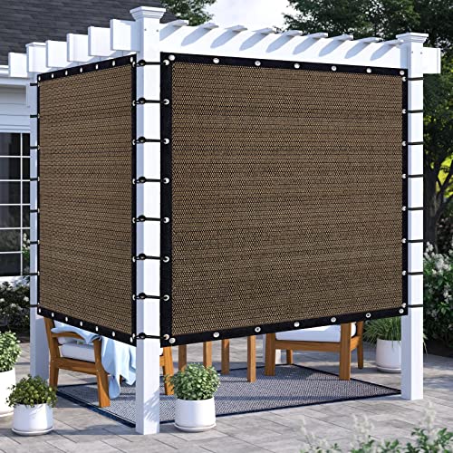 KANAGAWA Pergola Shade Cloth 10'X24' Customized Outdoor Sun Shade Cover Canopy with Grommets KWGN14 90% UV Block Privacy Screen for Patio, Backyards, and Outdoor (Customized Available), Mocha