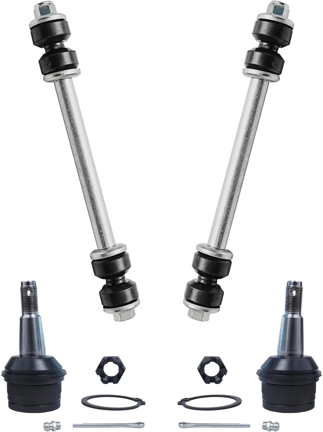 Detroit Axle - RWD Front Upper Control Arm Ball Joints Sway Bar End Links Outer Inner Tie Rods Replacement for 1997-1999 Dodge Ram 1500