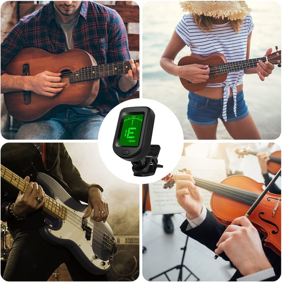 Accordeur de guitare, accordeur à clipser pour guitare, basse, violon, ukulélé C, ukulélé, D-ukulélé, écran LCD clair, pas calibré - Les Beatles, Paul McCartney, John Lennon, RIngo Starr, George Harrison Accordeur de guitare, accordeur à clipser pour guitare, basse, violon, ukulélé C, ukulélé, D-ukulélé, écran LCD clair, pas calibré – Image 7