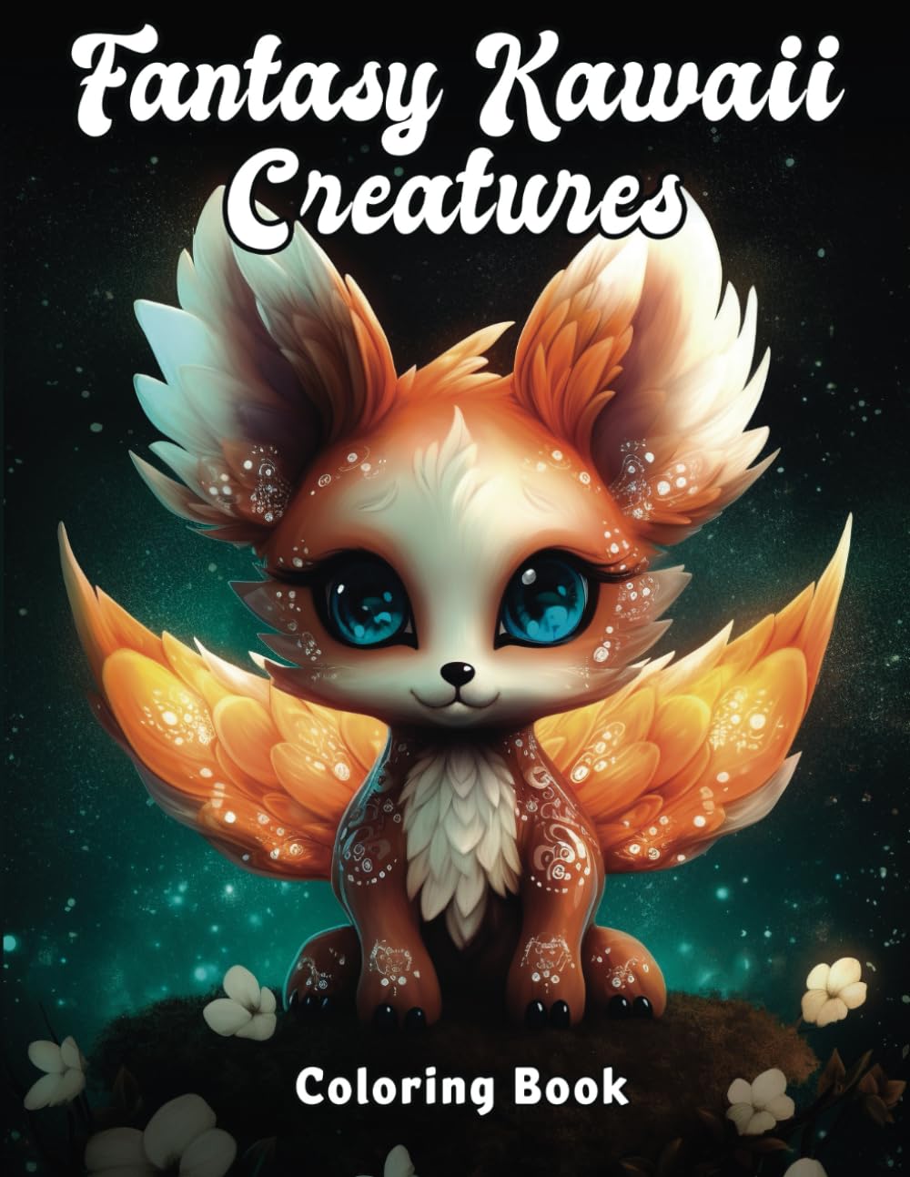 Fantasy Kawaii Creatures Coloring Book: Adorable Creepy Monsters for Adults and Teens Featuring Cute Grayscale Illustrations for Relaxation