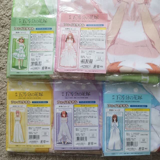 五等分の花嫁 フェイスタオル5枚セット