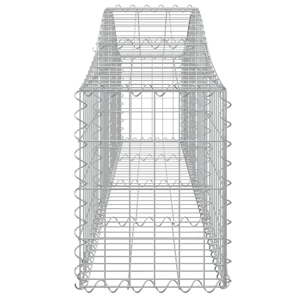 Gaviones con arco alto, 7 unidades, 200 x 30 x 40/60 cm, galvanizados | Cestas de alambre resistentes para piedras adecuadas para personalizar el jardín delantero, patio trasero o terraza.
