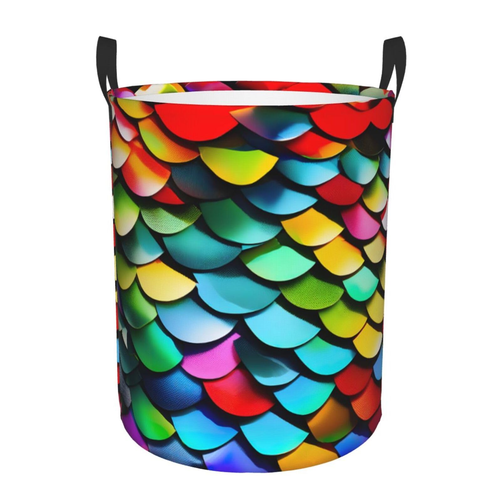 Grand panier à linge en toile imprimée avec poignées pour vêtements