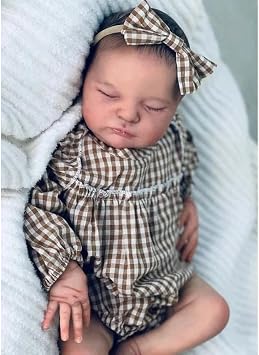 Zero Pam 19 in Realistic Reborn Baby Dolls Soft Cloth Body Closed Eyes with Vivid Veins, Life Like Newborn Baby Dolls that Look Real As Parenting Practice Toy