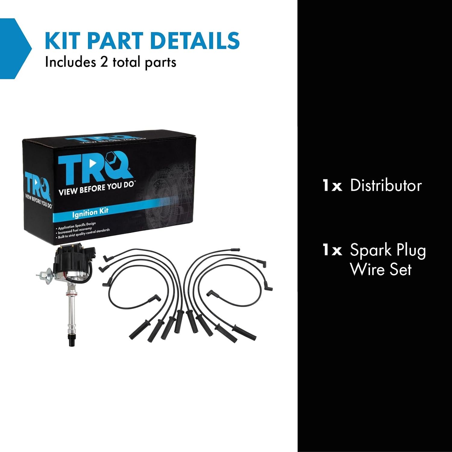TRQ Ignition Coil Kit 2 Piece Compatible with 1974-1976 Chevrolet Caprice Impala Malibu Monte Carlo C10 C20 Suburban 1975-1976 GMC C15 C25 C35 Suburban G25 G35 Jimmy