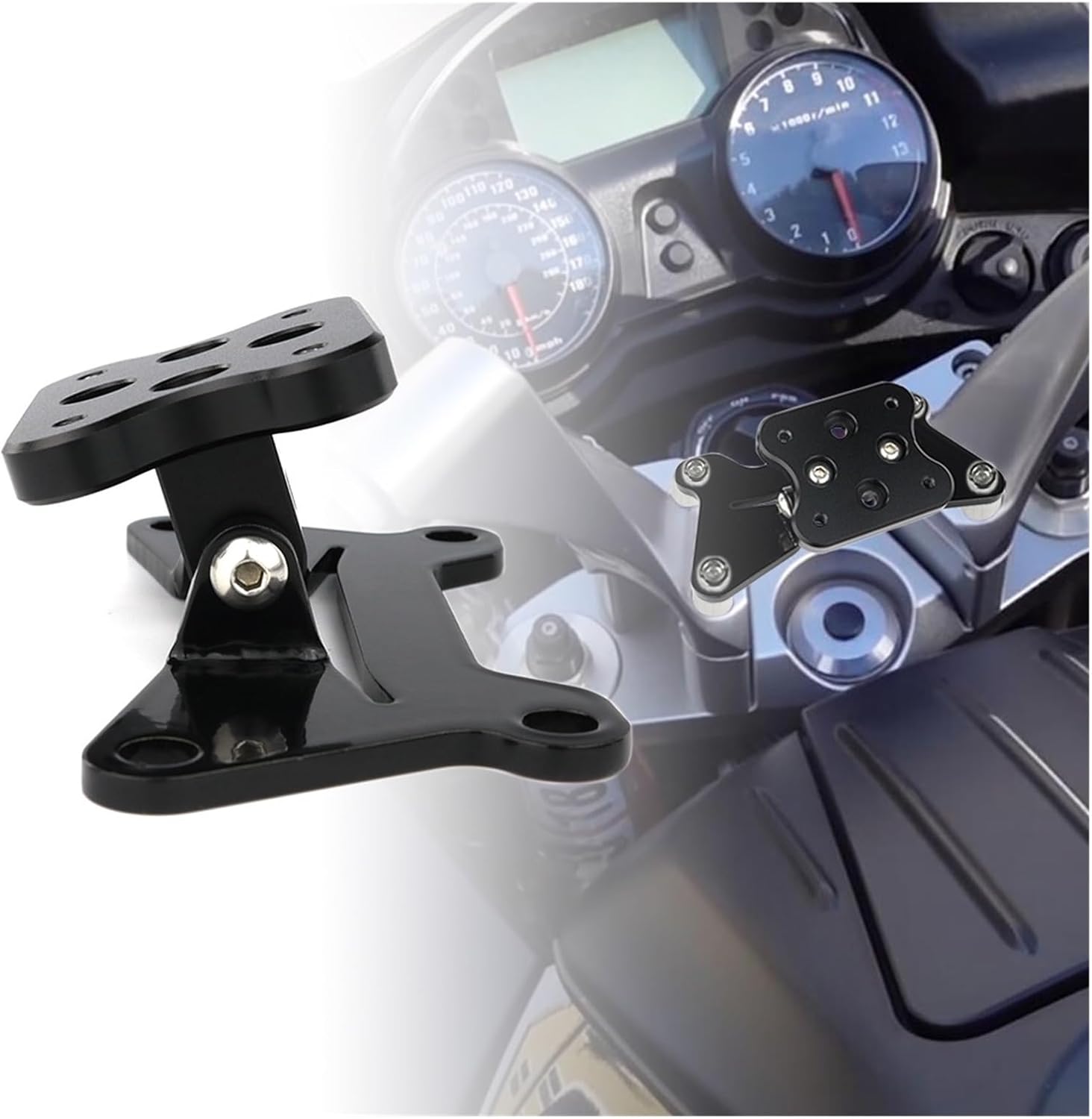 Motorcycle GPS Mount Compatible with Kawasaki Concours14 2008-2020 2021 2022 2023 2024 Handlebar Clamp GPS Phone Holder Navigation Bracket(Type 3)