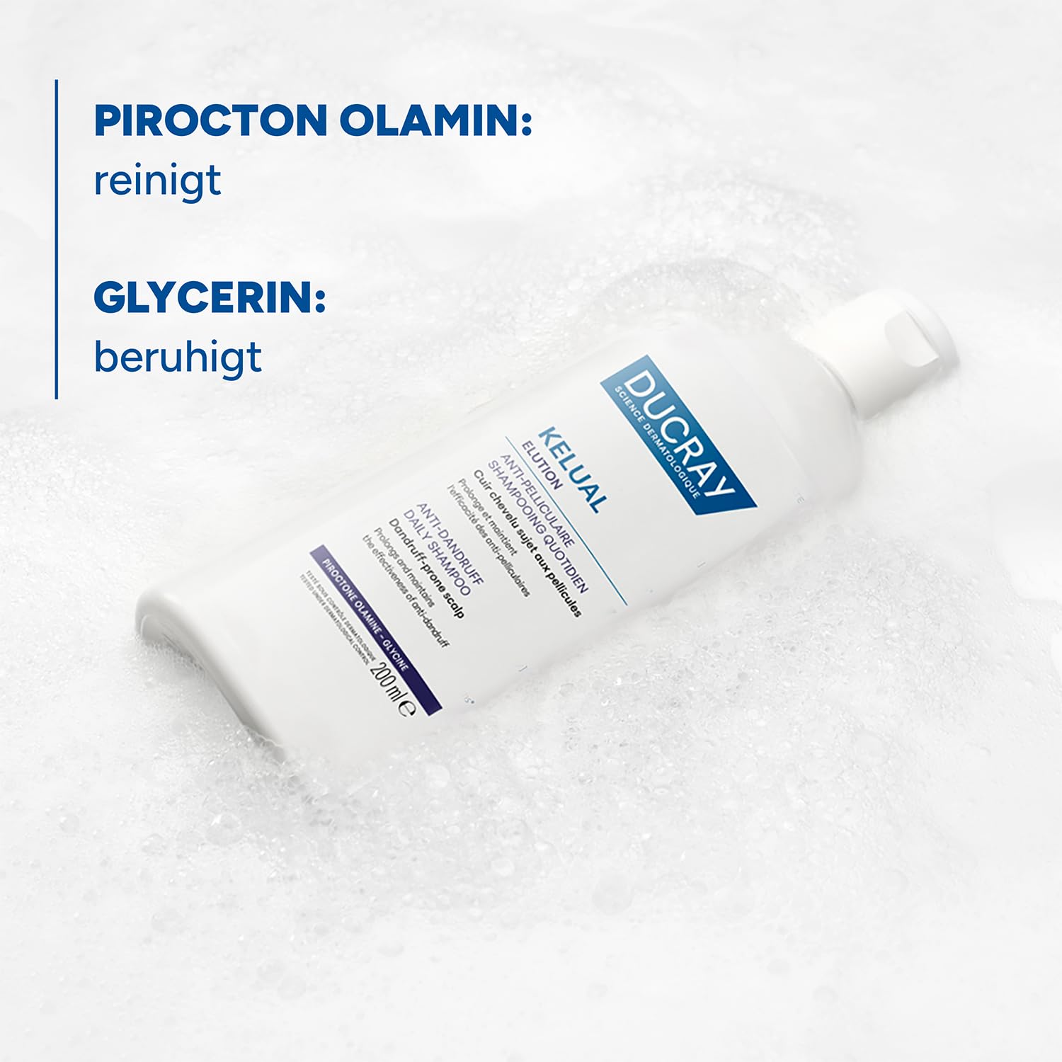 DUCRAY Kelual Elution - Anti-Schuppen Begleitpflege-Shampoo - Schützt Mikrobiom - Pirocton-Olamin - Beugt Rückfällen vor - Besonders mild - Für empfindliche Kopfhaut & gefärbtes Haar - 400 ml