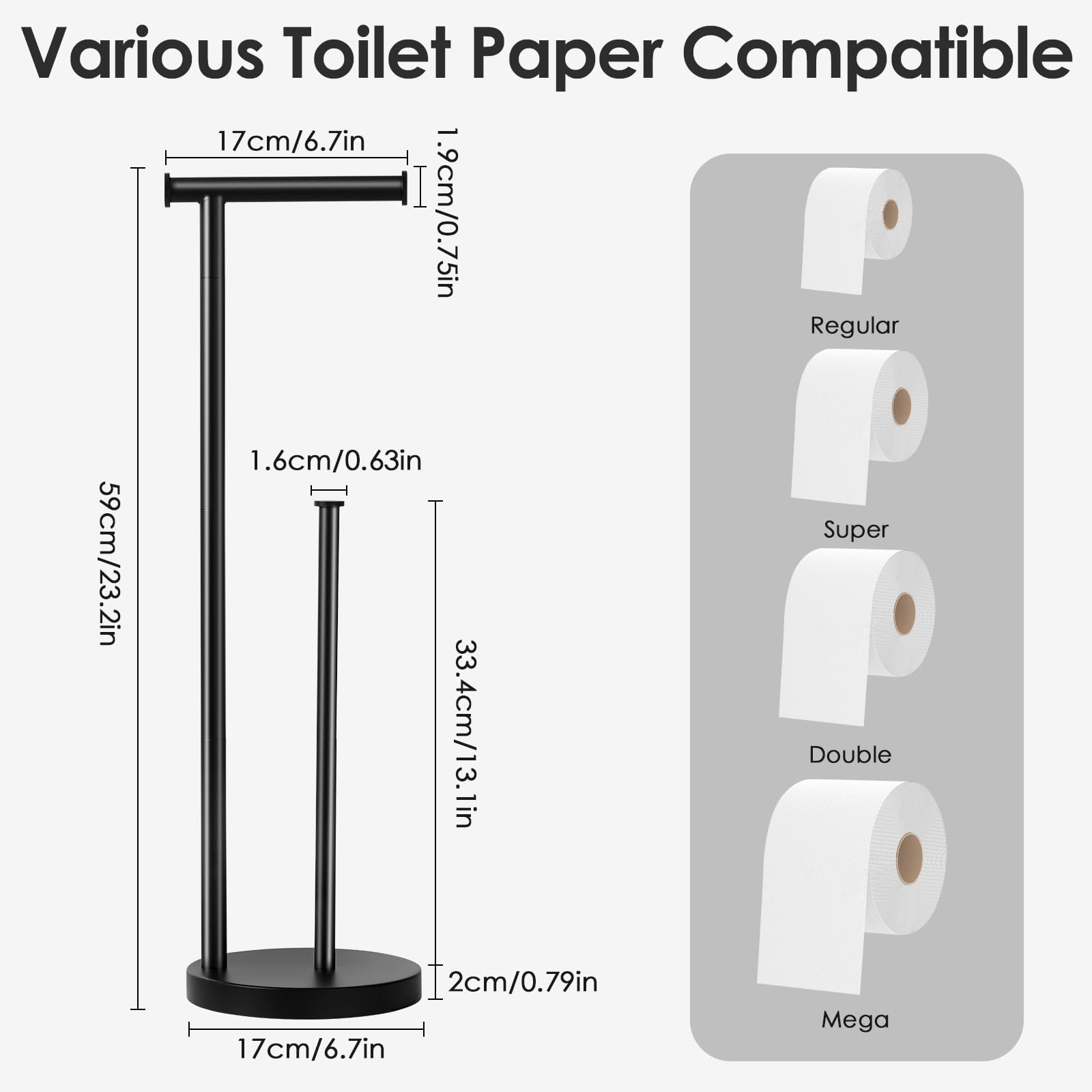 Toilet Paper Holder Stand, Bathroom Toilet Paper Stand with Large Reserve — Amazon image 6