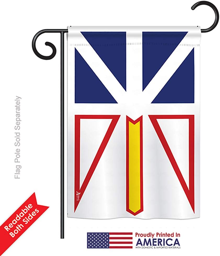 Newfoundland Garden House Flags Set Regional Canada Provinces Canadian Territories Region Country Particular Area Small Decorative Gift Yard Banner Double-Sided Made In USA 28 X 40