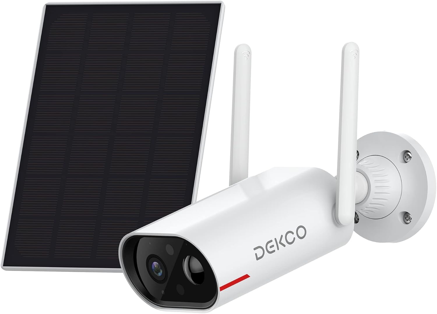DEKCO 2K Solar Security Camera Outdoor Wireless Rechargeable Battery