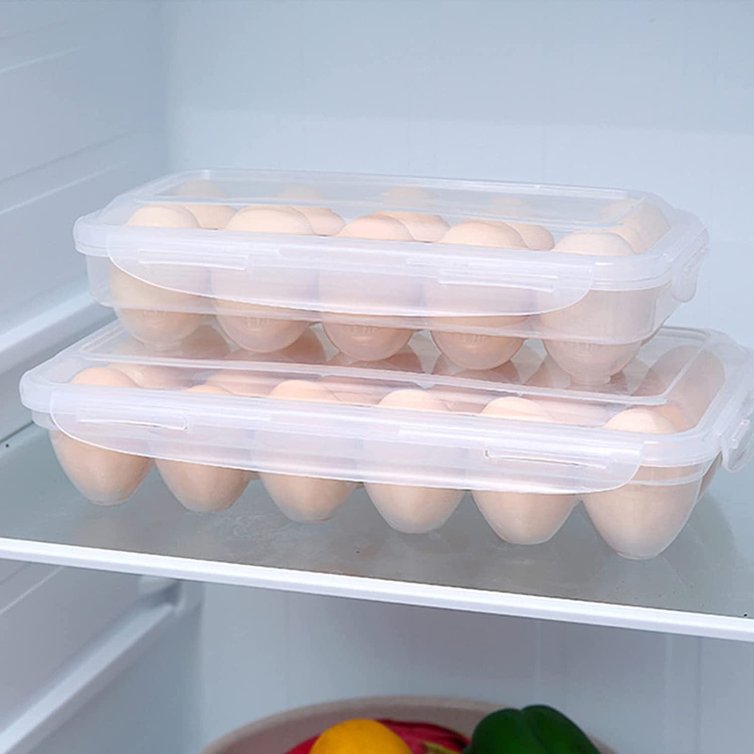 HENGBIRD Lot De 2 Boîtes à Œufs 10 Cellules Avec Couvercle - Rangement Réfrigérateur Et Transport En Plastique