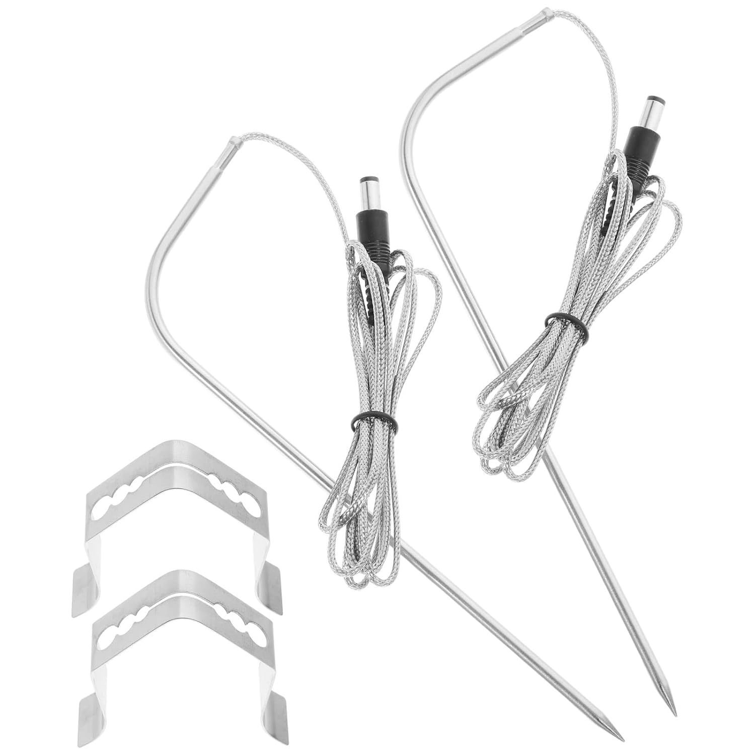 Grill Thermometer Meat Probe Replacement Set with Ambient Temperature Sensor for Kitchen Cooking Barbecue BBQ Grill