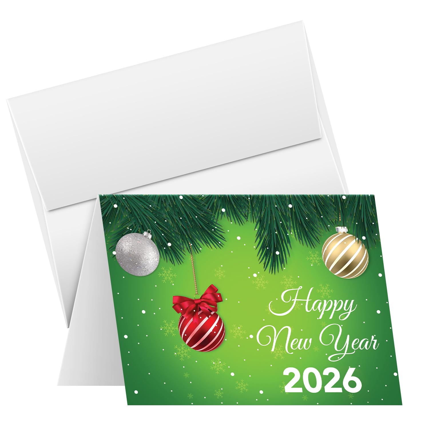 Superfine Printing Inc. 2018 Feliz Año Nuevo Tarjetas y sobres de 25 cartas y 25 sobres por paquete Tamaño de la tarjeta: 4 3/8" x 5 3/4"