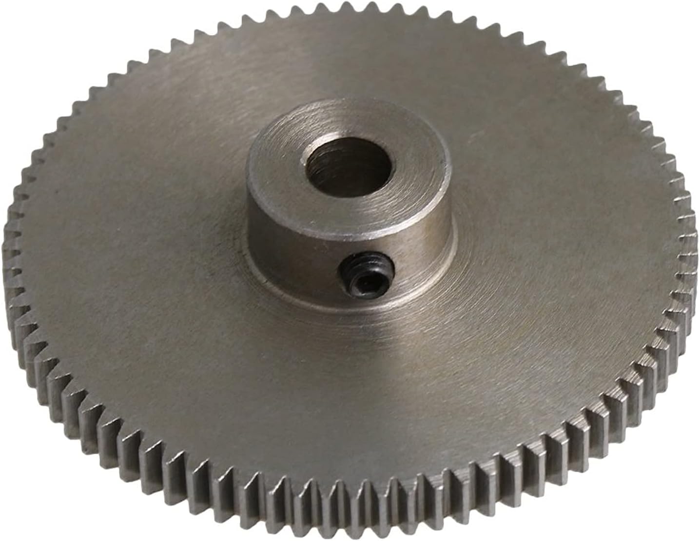 Motore senza spazzole Pignone motore, ingranaggi, Pignone motore Ingranaggio dente Pignone motore Argenteo 100 denti Motore Metallo 45# Ruota dentata in acciaio Modulo 0,5 Viti superiori Diametro foro
