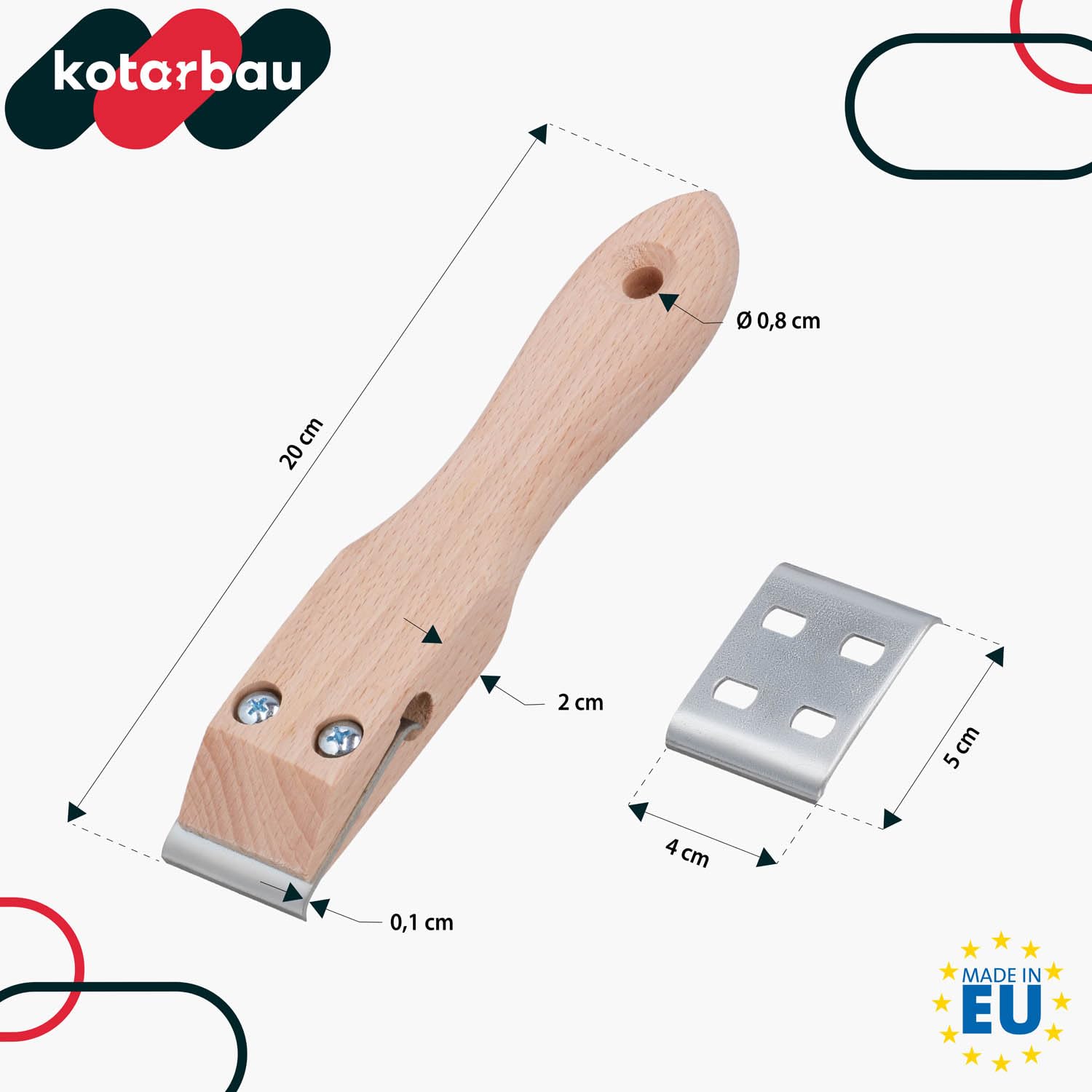 KOTARBAU Grattoir 40 mm avec Manche en Bois pour travaux de menuiserie décapage de Peinture (Lot de 2)
