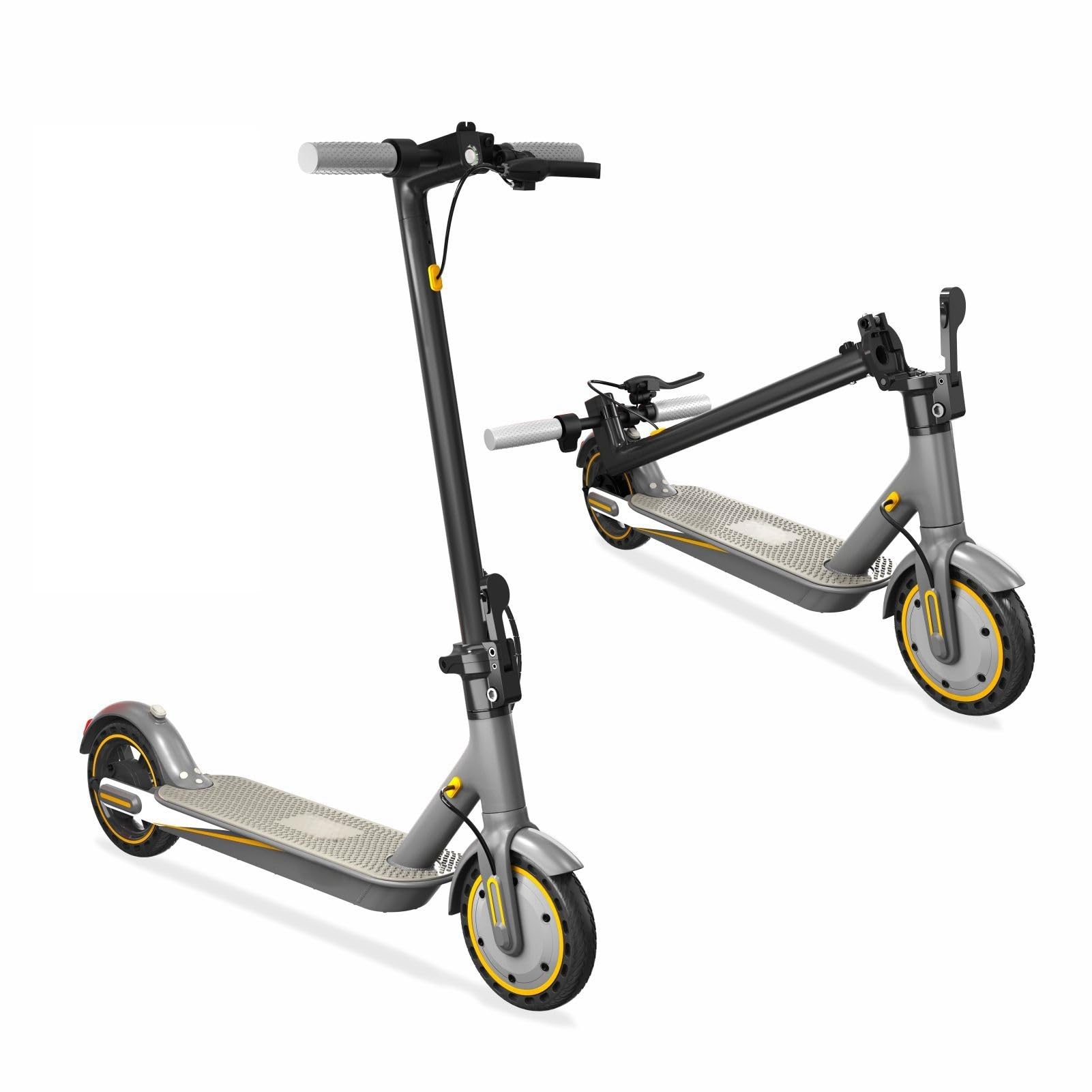 Electric Scooter for Adults (18.7 Mile 8.5” Solid Tires, Yellow)